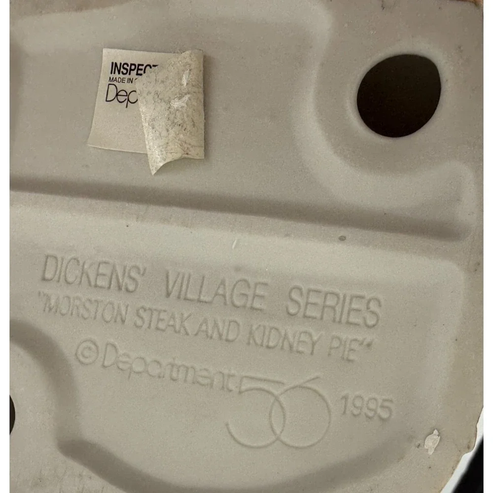 Dept 56 Dickens Village Morston Steak & Kidney Pie Porcelain Building 1995